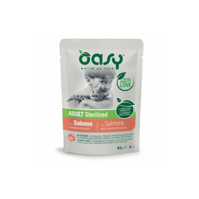 OASY CAT STERILIZED SALMONE BUSTE 85GR