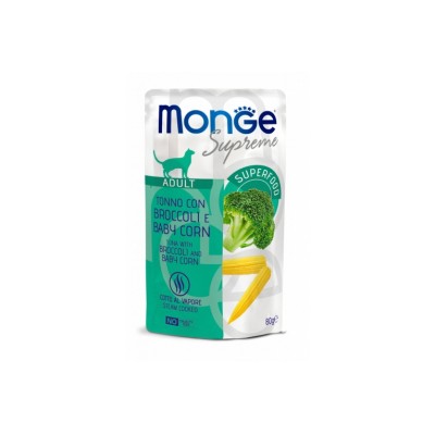 MONGE SUPREME ADULT TONNO CON BROCCOLI E BABY CORN 80GR