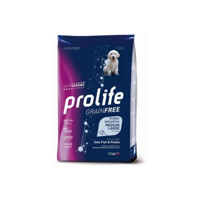 PROLIFE DOG PUPPY SENSITIVE GRAIN FREE SOGLIOLA E PATATE M/L 10KG