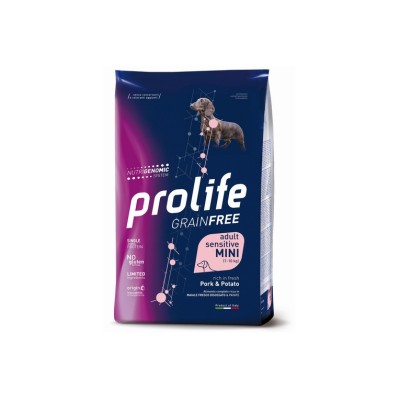 PROLIFE DOG ADULT SENSITIVE GRAIN FREE MAIALE E PATATE MINI 2KG