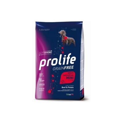 PROLIFE DOG ADULT SENSITIVE GRAIN FREE MANZO E PATATE MINI 2KG