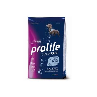 PROLIFE DOG ADULT SENSITIVE GRAIN FREE SOGLIOLA E PATATE MINI 2KG