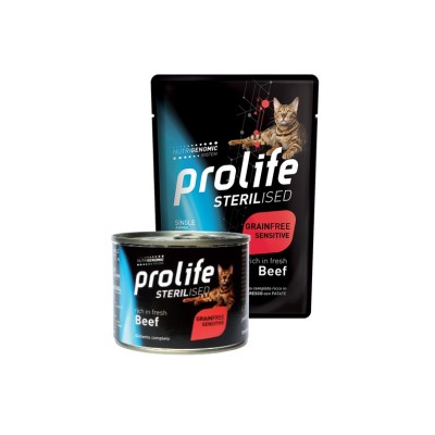 PROLIFE CAT LIFESTAGE STERILISED GRAIN FREE MANZO BUSTA 85GR