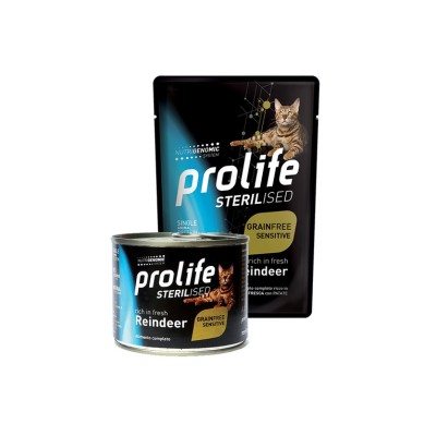 PROLIFE CAT LIFESTAGE STERILISED GRAIN FREE CERVO BUSTA 85GR