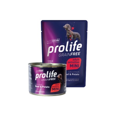 PROLIFE DOG SENSITIVE ADULT GRAIN FREE MANZO E PATATE  100GR
