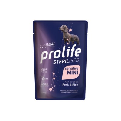 PROLIFE DOG SENSITIVE ADULT STERILISED MAIALE E RISO  100GR
