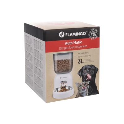 FLAMINGO DISTRIBUTORE AUTOMATICO DI CIBO BIANCO 3LT
