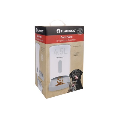 FLAMINGO DISTRIBUTORE ODION BIANCO AUTOMATICO PER CIBO CON TIMER 4,5L