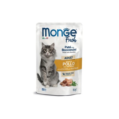 MONGE FRESH CAT ADULT POLLO CON ORTAGGI 85GR