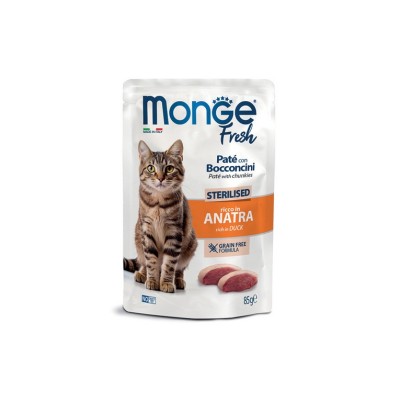MONGE FRESH CAT STERILIZED ANATRA 85GR
