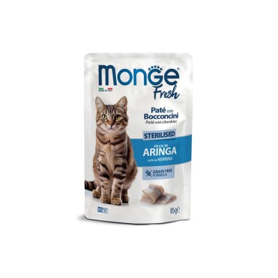 MONGE FRESH CAT STERILIZED ARINGA 85GR