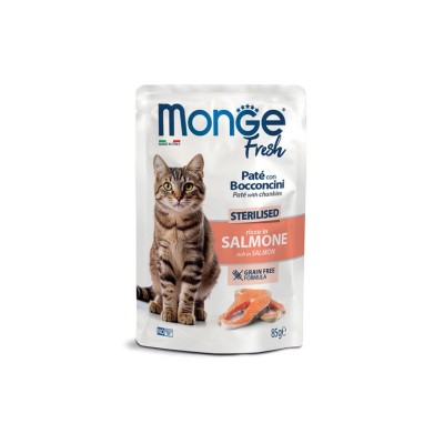 MONGE FRESH CAT STERILIZED SALMONE 85GR