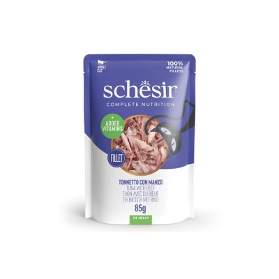 SCHESIR CAT BUSTA COMPLETE TONNETTO CON MANZO IN JELLY 85GR