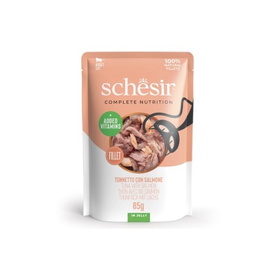 SCHESIR CAT BUSTA COMPLETE TONNETTO CON SALMONE IN JELLY 85GR