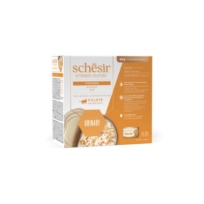 SCHESIR CAT VET URINARY MULTIPACK FILLETS POLLO 8x80GR