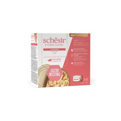 SCHESIR CAT VET GASTROINTESTINAL MULTIPACK FILLETS POLLO 8x80GR