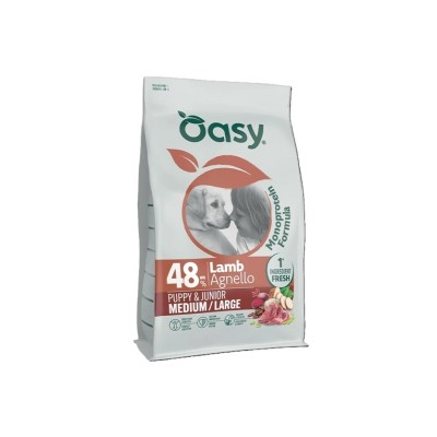 OASY DOG MONOPROTEIN PUPPY M/L AGNELLO 10KG