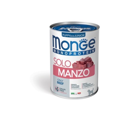 MONGE MONOPROTEICO SOLO PUPPY & JUNIOR MANZO 400GR