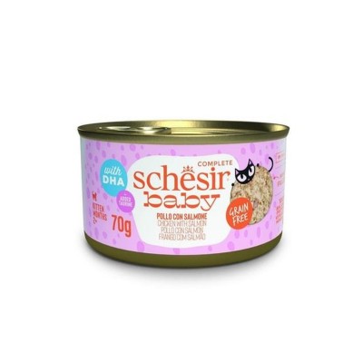 SCHESIR CAT BUSTA BABY  POLLO E SALMONE 70GR