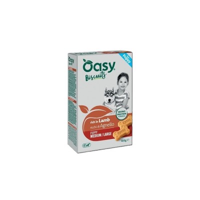 OASY DOG PUPPY M/L BISCOTTI MONOPROTEIN AGNELLO 400GR