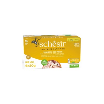 SCHESIR CAT MULTIPACK JELLY COMPLETE TONNETTO E POLLO 6x50GR