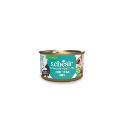 SCHESIR CAT ADULT COMPLETE JELLY TONNETTO E ORATA LATTINA 85GR