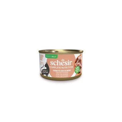 SCHESIR CAT ADULT COMPLETE JELLY TONNETTO E SALMONE LATTINA 85GR