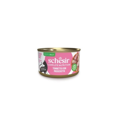 SCHESIR CAT ADULT COMPLETE JELLY TONNETTO E PROSCIUTTO LATTINA 85GR
