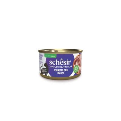SCHESIR CAT ADULT COMPLETE JELLY TONNETTO E MANZO LATTINA 85GR