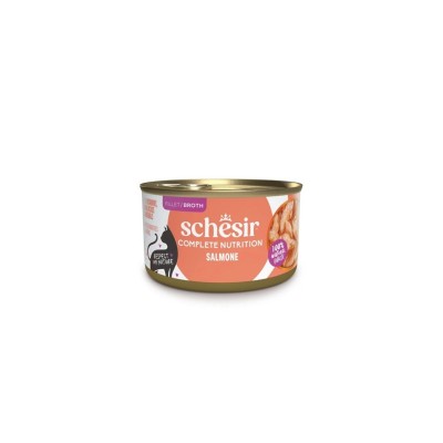 SCHESIR CAT ADULT COMPLETE BROTH SALMONE LATTINA 85GR