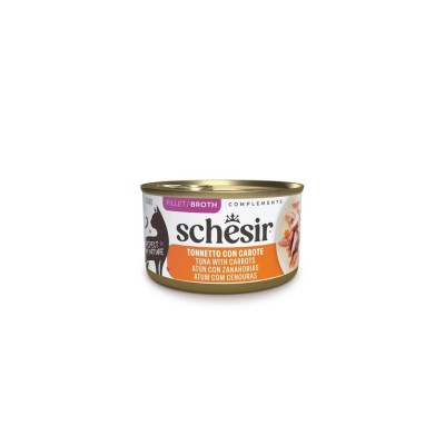 SCHESIR CAT ADULT LATTINA COMPLEMENTS BROTH TONNO CON CAROTE 70GR