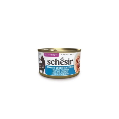 SCHESIR CAT ADULT LATTINA COMPLEMENTS BROTH TONNO CON PESCE AZZURRO 70GR