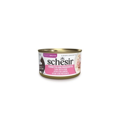 SCHESIR CAT ADULT LATTINA COMPLEMENTS BROTH TONNETTO PROSCIUTTO 70GR