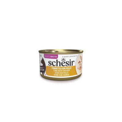 SCHESIR CAT ADULT LATTINA COMPLEMENTS BROTH TONNETTO CON POLLO 70GR