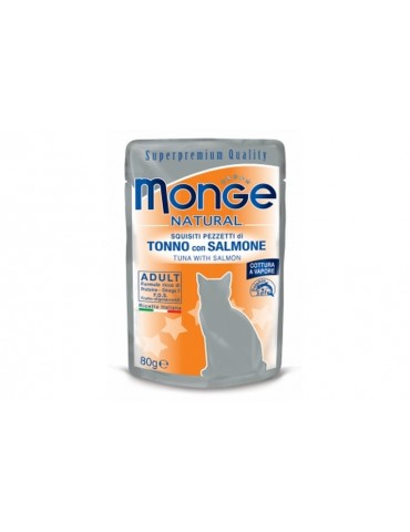 MONGE CAT BUSTA NATURAL TONNO E SALMONE 80GR