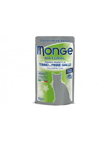 MONGE CAT BUSTA NATURAL TONNO A PINNE GIALLE 80GR