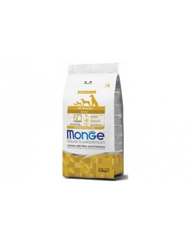 MONGE NATURAL SUPERPREMIUM DOG ADULT POLLO, RISO E PATATE 12KG