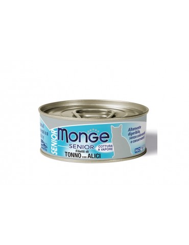 MONGE CAT LATTINA SENIOR TONNO ALICI 80GR