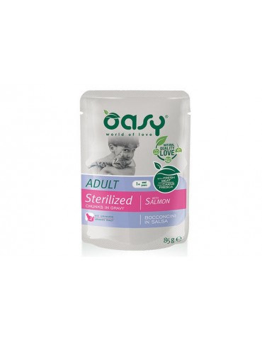 OASY CAT STERILIZED SALMONE BUSTE 85GR