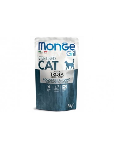 MONGE CAT GRILL ADULT STERILISED TROTA 85GR