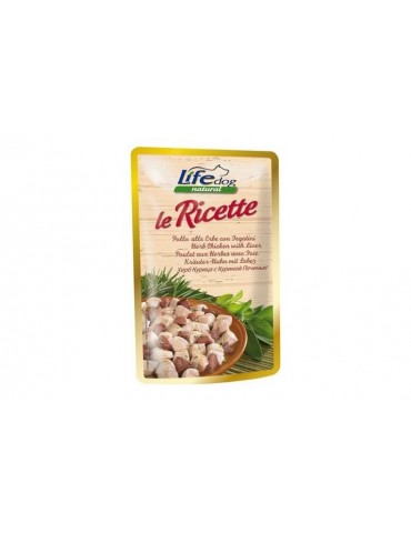 LIFE DOG LE RICETTE POLLO ALLE ERBE CON FEGATINI 95GR