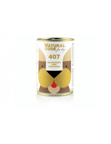 NATURAL CODE DOG ADULT 407 SELVAGGINA CON CASTAGNE 400GR