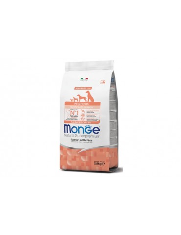 MONGE NATURAL SUPERPREMIUM DOG PUPPY&JUNIOR SALMONE E RISO 2,5KG