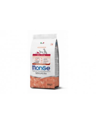 MONGE NATURAL SUPERPREMIUM DOG MINI PUPPY SALMONE E RISO 2,5KG