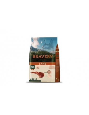 BRAVERY DOG ADULT M/L GRAIN FREE AGNELLO 4KG