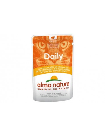 ALMO NATURE CAT DAILY POLLO E SALMONE 70GR