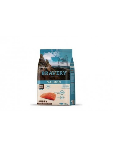 BRAVERY DOG PUPPY M/L GRAIN FREE SALMONE 12KG