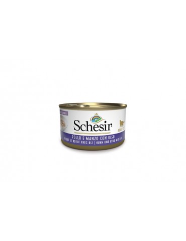 SCHESIR CAT COOCKING WATER POLLO MANZO RISO 85GR