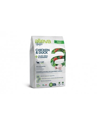 ALLEVA HOLISTIC CAT ADULT POLLO & ANATRA CON ALOE VERA & GINSENG 1,5KG