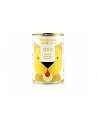 NATURAL CODE DOG ADULT 411 ANATRA, CONIGLIO E PATATE 400GR